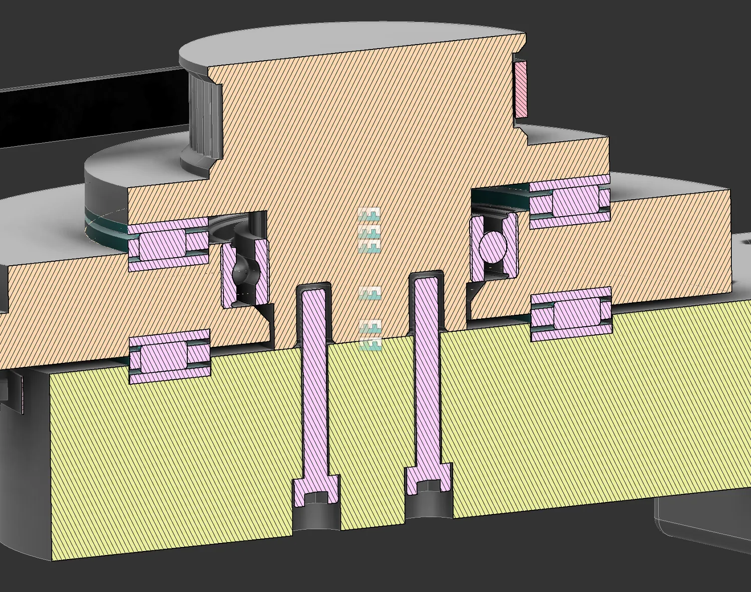 CAD section of the J1 bearing arrangement